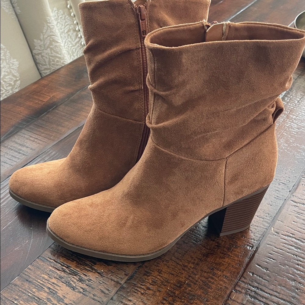 Time and Tru Tan Heeled Boots
